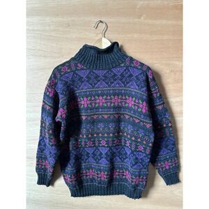 ALPS vintage Women's M Knit Turtleneck Fair Isle Sweater